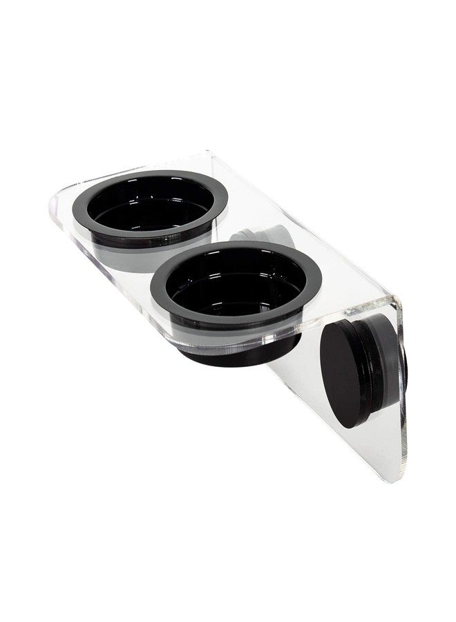 WACOOL Magnetic Reptile Ledge, Acrylic Gecko Feeding Ledge with 6PCS Cups, Reptile Food Water Feeder Dish for Geckos Iguana Chameleon Pets (White) - Image 1